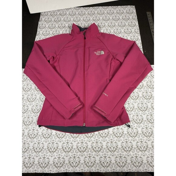 North Face Jacket Womens XS Pink Softshell TNF Apex Windbreaker Zip Pockets - Picture 1 of 9